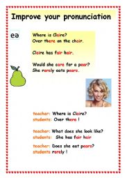English Worksheet: claire and the bear  improve your pronunciation 