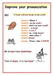 English Worksheet: improve your pronuciation of au sound