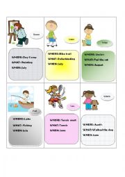 English Worksheet: no4 speaking cards: How was your summer?