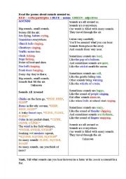 English Worksheet: SOUNDS (3 poems)