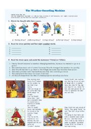 English Worksheet: The Weather-Smurfing Machine