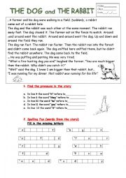 English Worksheet: The dog and the rabbit