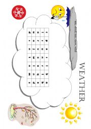 English Worksheet: Weather wordsearch