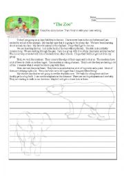 English Worksheet: writing about zoo