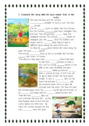 English Worksheet: The Hare and the Tortoise - Simple past exercises