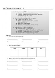 English Worksheet: Simple Spelling Tips