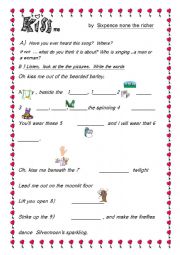 English Worksheet: Kiss me  Song Coke / Coca Cola TV commercial