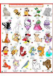 English Worksheet: Cartoon Character Pictionary 1 - Female