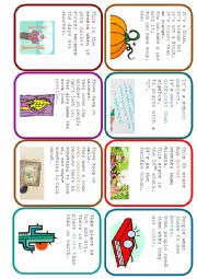 English Worksheet: Easier Said Than Done - Comparative Guessing Card Game (1/2)