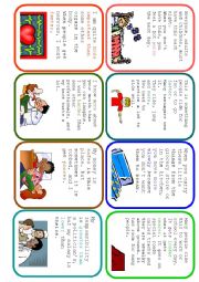 English Worksheet: Easier Said Than Done - Comparative Guessing Card Game (2/2)