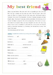 English Worksheet: Reading and writing: My best friend