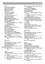 English Worksheet: Song 