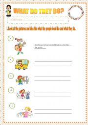 English Worksheet: what do they do? 