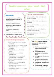 English Worksheet: Relative pronouns