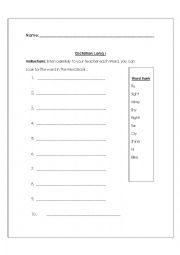 English Worksheet: Dictation about long i phonics