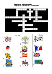 Crosswords School subjects