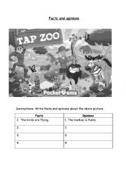 English Worksheet: Facts and Opinions worksheet 