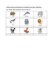 animals vocabulary worksheet