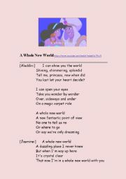 A Whole New World Esl Worksheet By Adva