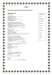 English Worksheet: Song - When I look at you - Miley Cyrus