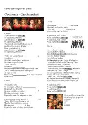 English Worksheet: Gentleman - The Saturdays SONG