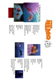 English Worksheet: finding nemo film 