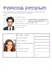 English Worksheet: FAMOUS PEOPLE! 
