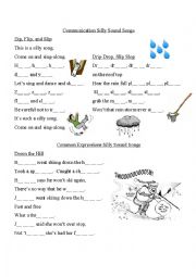 English Worksheet: Silly Sound Songs