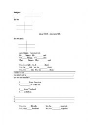 English Worksheet: To be and to do: positive and negative