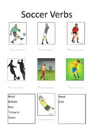 English Worksheet: Soccer verbs