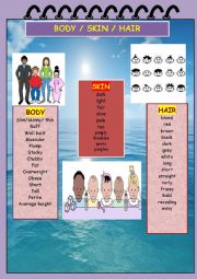 English Worksheet: Adjectives related to BODY/ SKIN / HAIR