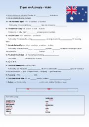 English Worksheet: Video - Travel to Australia