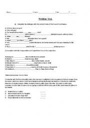 English Worksheet: present continuous test