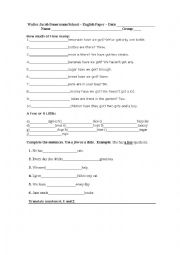 English Worksheet: Few - Litlle - Much - Many