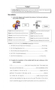 English Worksheet: Past continuous