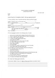 English Worksheet: Alice in wonderland Video Worksheet