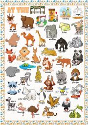 English Worksheet: At the Zoo (Picture Dictionary)