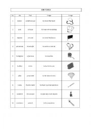 English Worksheet: JOB TOOLS