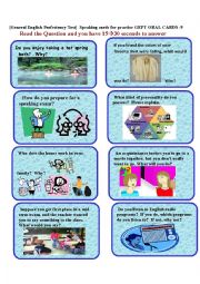 English Worksheet: GEPT ORAL CARDS-9