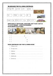 English Worksheet: rooms