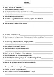 English Worksheet: Invictus - film study