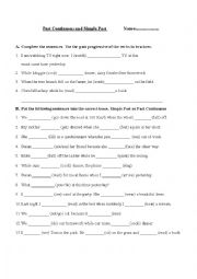 English Worksheet: past continous-past tense