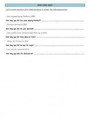 English Worksheet: How long ago...