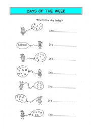 English Worksheet: Days of the week