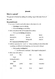 English Worksheet: Gerunds