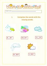 English Worksheet: the weather