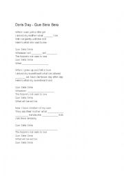 English Worksheet: Que Sera Sera song to practice future tense