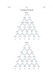 English Worksheet: Pronunciation Pyramid