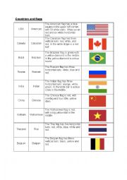 English Worksheet: countries and flags