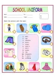 English Worksheet: Clothes